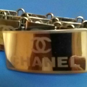 Chanel Logo Belt Vintage Silvertone